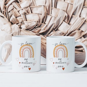 Mug Cup I Love You My Best Friend - Ceramic Mug to Offer - Original Gift Idea for a Friend - Friendship Heart Colleagues Women