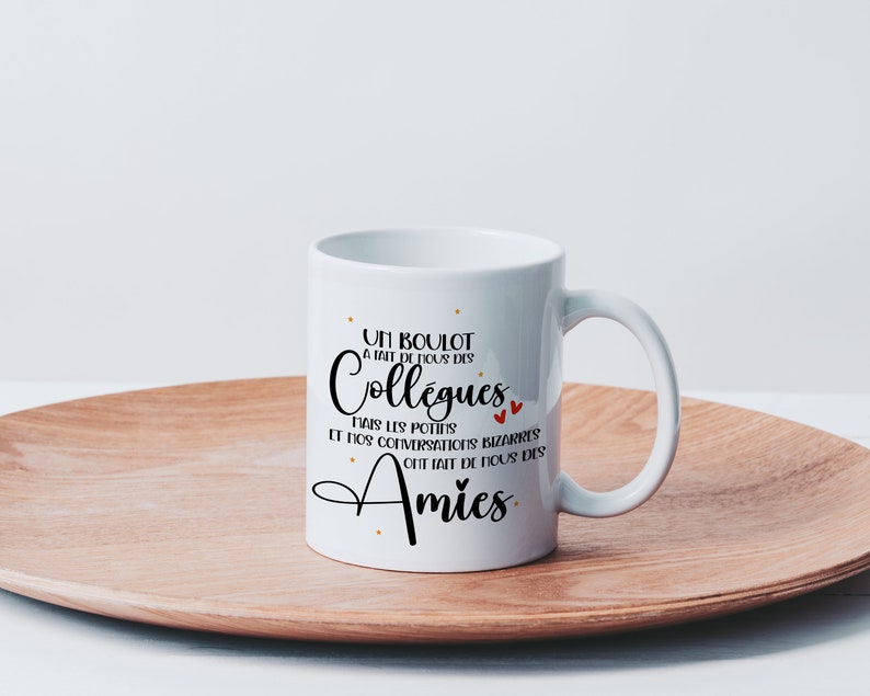 Mug Collègues Amies Tasse en Céramique Amitié Idée Cadeau Originale une Collègue Formidable Anniversaire Noël Cœur Amie image 4