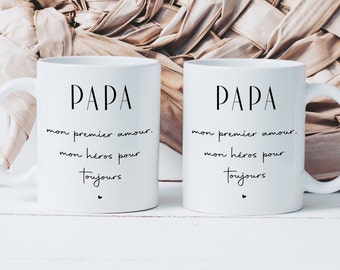 Mug Papa Mon Héro Pour Toujours - Tasse en Céramique - Idée Cadeau Fête des Pères - Magique - Surprise
