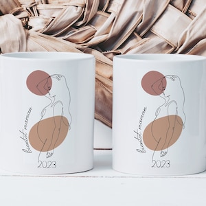 Kubek z ogłoszeniem ciąży-ceramiczny kubek do zaoferowania-przyszła mama-pomysł na prezent dla kobiety w ciąży