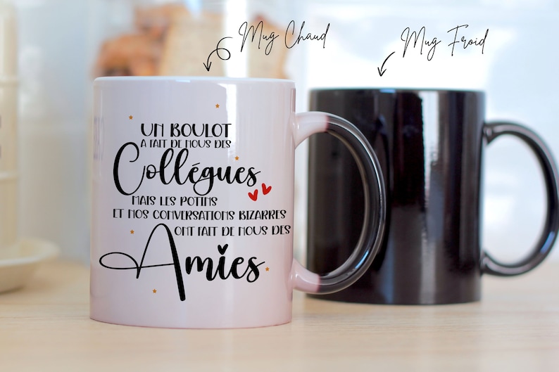 Mug Collègues Amies Tasse en Céramique Amitié Idée Cadeau Originale une Collègue Formidable Anniversaire Noël Cœur Amie image 5