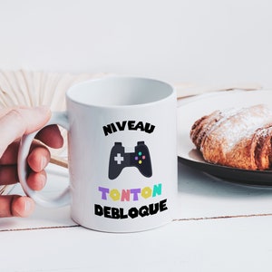 Mug Niveau Tonton Débloqué Tasse en Céramique Idée Cadeau Annonce de Grossesse Naissance Gamer Geek Jeux Vidéos Oncle image 3