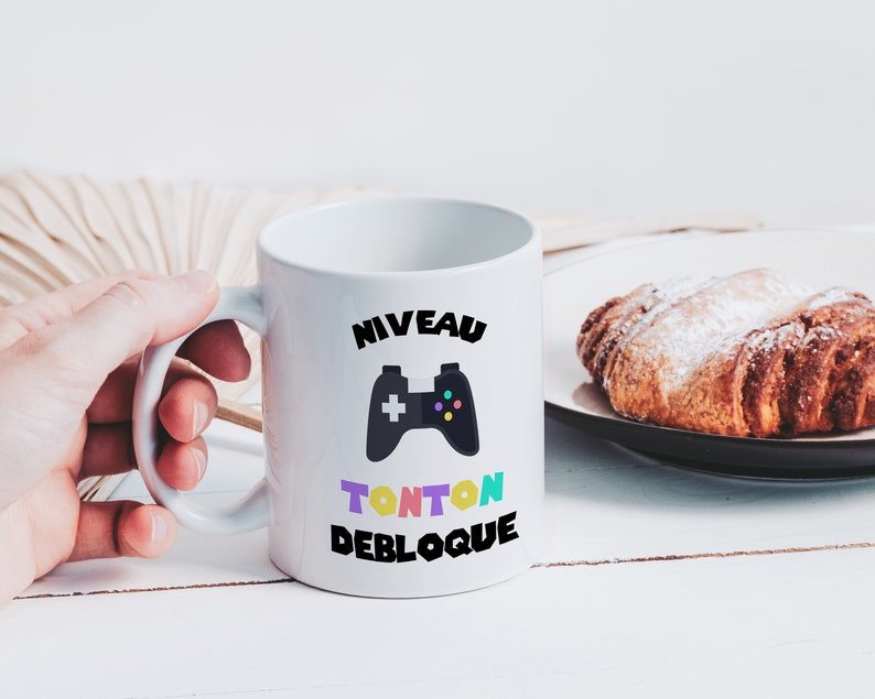 Mug Niveau Tonton Débloqué Tasse en Céramique Idée Cadeau Annonce de Grossesse Naissance Gamer Geek Jeux Vidéos Oncle image 3