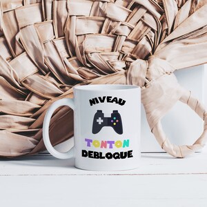 Mug Niveau Tonton Débloqué Tasse en Céramique Idée Cadeau Annonce de Grossesse Naissance Gamer Geek Jeux Vidéos Oncle image 2