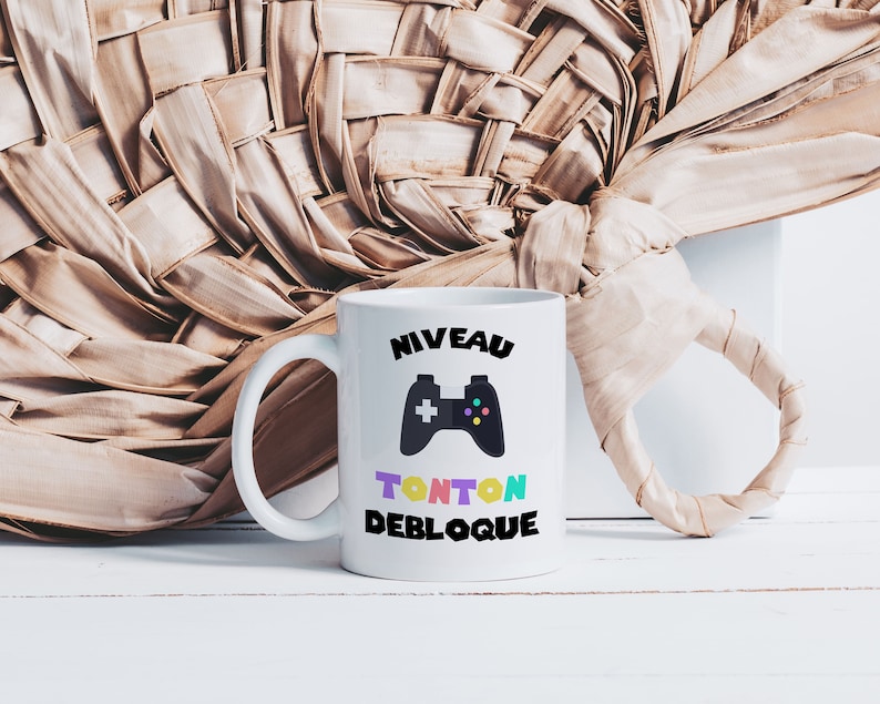 Mug Niveau Tonton Débloqué Tasse en Céramique Idée Cadeau Annonce de Grossesse Naissance Gamer Geek Jeux Vidéos Oncle image 2