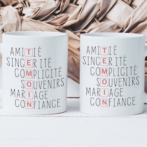 Wedding Witness Mug - Ceramic Cup - Friendship Gift Idea - Girlfriend - Wedding Announcement