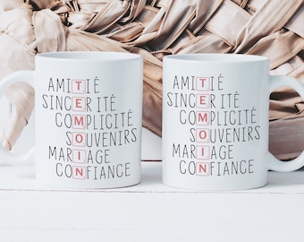 Mug Témoin de Mariage - Tasse en Céramique - Idée Cadeau Amitié - Copine - Annonce de Mariage