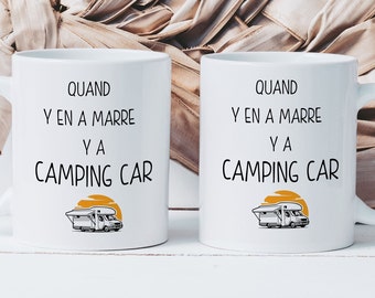 Camping Car Mug - Personalized Ceramic Cup - Camper Camping Caravan Gift Idea