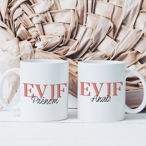 Bachelorette Party Mug Personalizable First Name - Ceramic Cup - Original Gift Idea for Women - Personalized - Wedding Witness Friend Friendship Heart