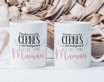 Mom's Dark Circles Mug - Ceramic Cup for Young Moms - Mother's Day Gift Idea - Baby Birth Maternity - Birthday Christmas
