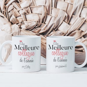Mug Cup Elected Best Colleague of the Year - Ceramic Mug - Original Gift Idea for Women Colleagues - Customizable First Name