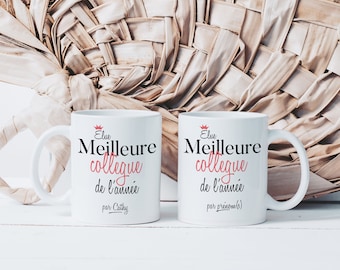 Mug Cup Elected Best Colleague of the Year - Ceramic Mug - Original Gift Idea for Women Colleagues - Customizable First Name