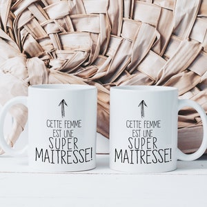 Una taza Super Mistress - Taza de cerámica personalizada - Idea de regalo original de fin de año para mujeres - Profesión escolar de agradecimiento