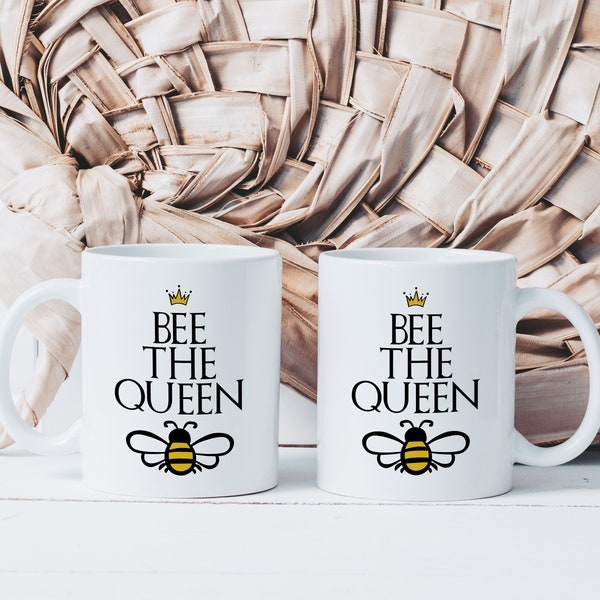 Mug Abeille Bee The Queen - Tasse en Céramique Personnalisée - Idée Cadeau Originale Animal Animaux Reine Princesse Miel Apicultrice Métier
