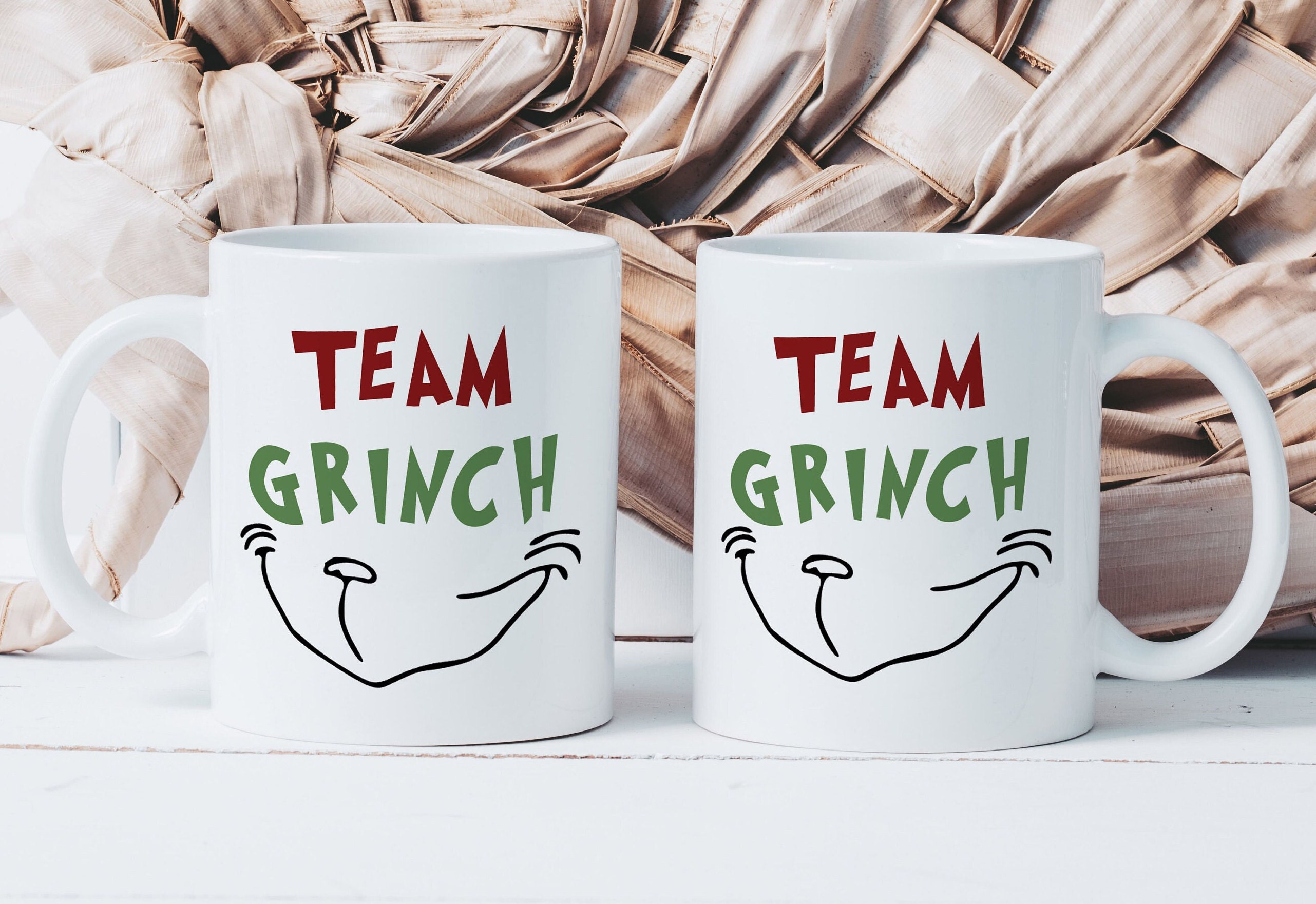 Team Grinch Mug Ceramic Cup Christmas Gift Idea Funny Movie Magic Surprise  