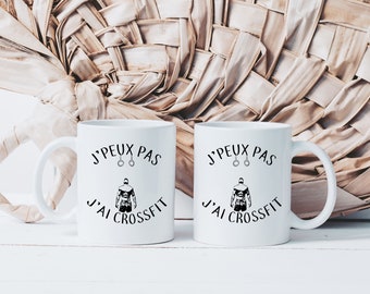 Mug Tasse Je Peux Pas J'ai Crossfit - Tasse en Céramique - Idée Cadeau Originale Pour Homme Femme Sportif - Muscle Up Musclé Fitness Muscu