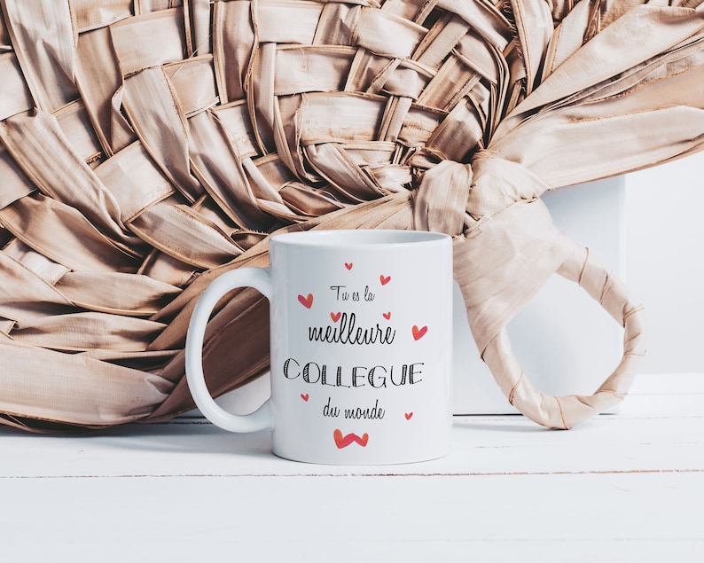 Mug The Best Colleague in the World Ceramic Mug to Offer Original Gift Idea Customizable First Name image 2
