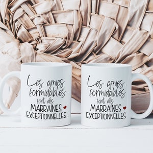 Mug Friends Formidable Exceptional Godmothers - Personalized Ceramic Mug - Original Gift Idea For Godmother - Birth Pregnancy