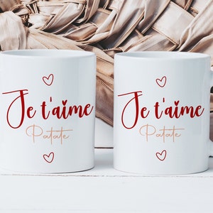 I Love You Potato Mug - Love Friendship Ceramic Cup - Original Gift Idea for Valentine&#39;s Day - Couple - Colleague - Friend - Love Heart