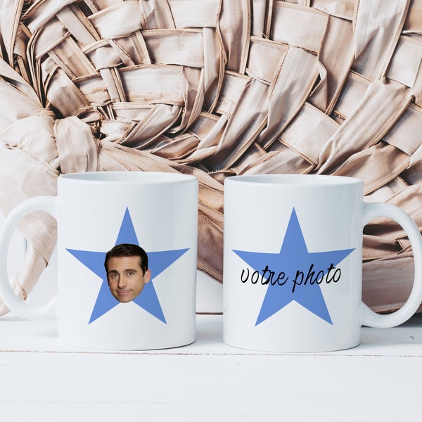 Mug Tasse Etoile Avec Votre Visage - Photo personnalisable - Tasse en Céramique - Idée Cadeau Originale Personnalisé - Humour Fun