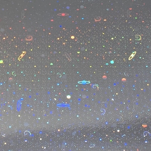 Papel holográfico Cosmos Foil: Cartulina con diseño de planetas galácticos (25 x 33 cm)