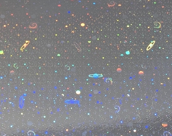 Cosmos Foil Holographic Paper: Galaxy Planets Cardstock (10x13")