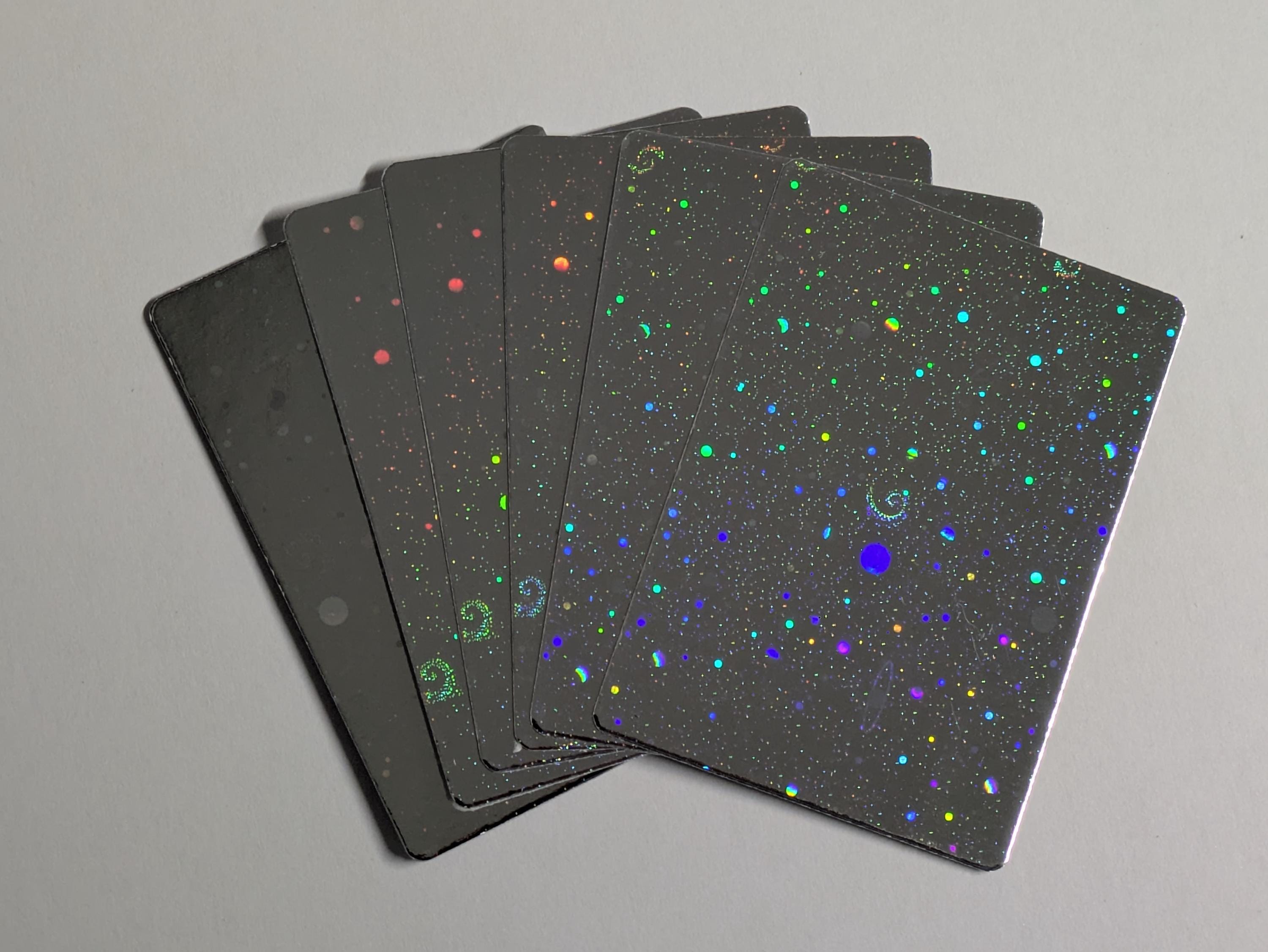 holographic blank cards 50 Holographic Business Card Blanks: C80 UV Printable PVC Cards