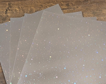 Cosmos "Scratch and Dent" Holographic Foil Paper  (5 Sheets): Cosmos Pattern Cardstock (10x13")