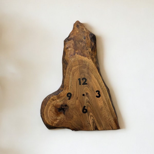 Unique Wooden Wall Clock, Walnut Wood Clock, Home Decor Inspo, Wooden Clock Kits, Gift Idea, wall art, valentine home decor, handmade gift