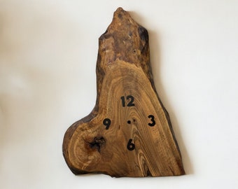 Reloj de pared de madera único, reloj de madera de nogal, inspo de decoración del hogar, kits de relojes de madera, idea de regalo, arte de pared, decoración del hogar de San Valentín, regalo hecho a mano