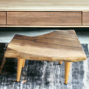 Handmade Live Edge Walnut Coffee Table: Rustic Wood Accent Table