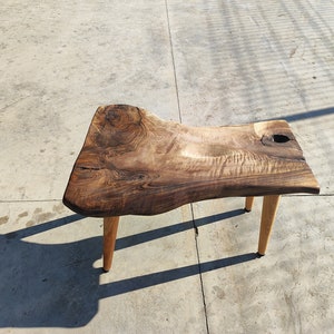 Rustic Handmade Walnut Coffee Table - Unique Solid Wood Furniture for Living Room (WG-1037)