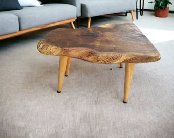 Coffee Table - Tropical Hardwood, Live Edge Coffee Table, Wood Coffee Table, Walnut Coffee Table, Modern Coffee Table (WG-1087)