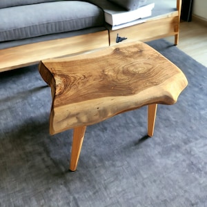 Mesa de centro rústica de madeira feita à mão - Nogueira exclusiva (WG-1056)