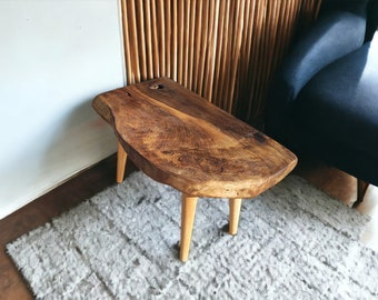 Rustic Handmade Wood Coffee Table - Unique Walnut (WG-1035)