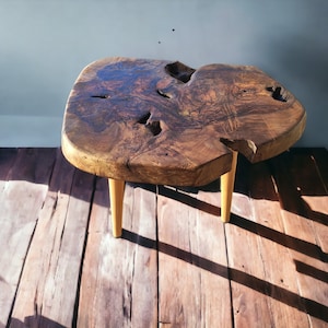 Mesa de centro rústica de madeira feita à mão - Nogueira exclusiva (WG-1060)