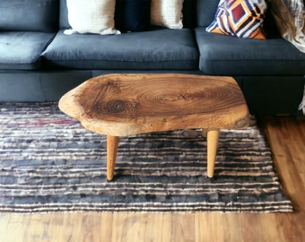 Rustic Handmade Wood Coffee Table - Unique Walnut (WG-1020)