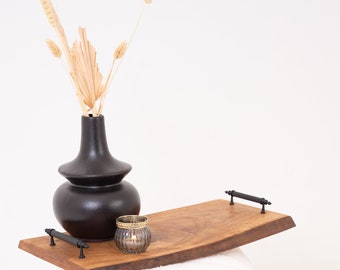 Handmade Walnut Wood Serving Tray with Handles: Rectangle Charcuterie Board WodyGody