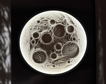 3D LED Moon Lamp with Size Options: Handcrafted Crater Wall Art