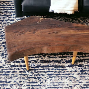 Rustic Handmade Wood Coffee Table - Unique Walnut (WG-1029)
