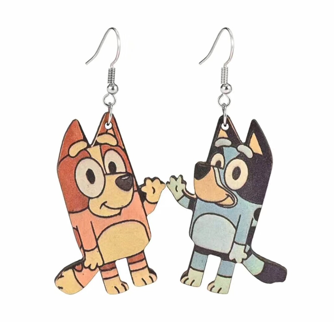 Bluey Earrings bluey and Bingo Cartoon Earrings Etsy