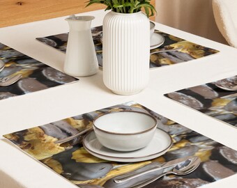 Set van 4 placemats, gepersonaliseerd met fotobedrukking, je kunt je eigen illusies ontwerpen, tekst logo naam foto,