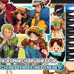 10 March Anime procreate brushes for Sketch, Render and Lineart