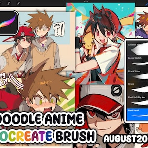 NUEVO: 6 pinceles de Procreate de Doodle Anime que me encantan (agosto)