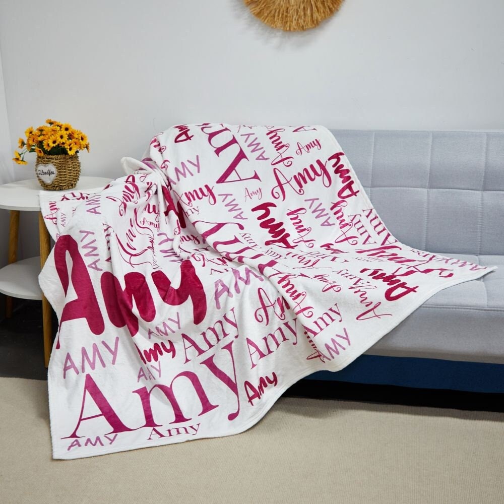 Custom Blanket With Name Personalized Blanket Name Blanket Etsy Australia