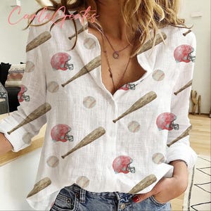 Sommer-Baseball-Blusen-Shirt, Sport-Fledermaus & Helm-Shirt, Damen-Urlaubs-Top