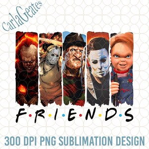 Horrorvrienden Halloween png, personages horrorfilm png, cadeau horrorfan, slasher-horrormoordenaar png, halloweenkostuum, spookachtig seizoen