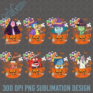 Bundle Inside Out Halloween Png, Inside Out 2 Character Halloween Png, Anger Joy Sadness Anxiety, Inside Out Png, Halloween Pumpkin Png
