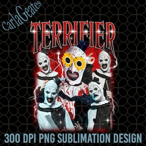 Retro 90s Bootleg Horror Clowns Halloween Png, Horror Png, Clown Halloween Shirt, Scary Movie Png, Halloween Costumes, Spooky Season Png