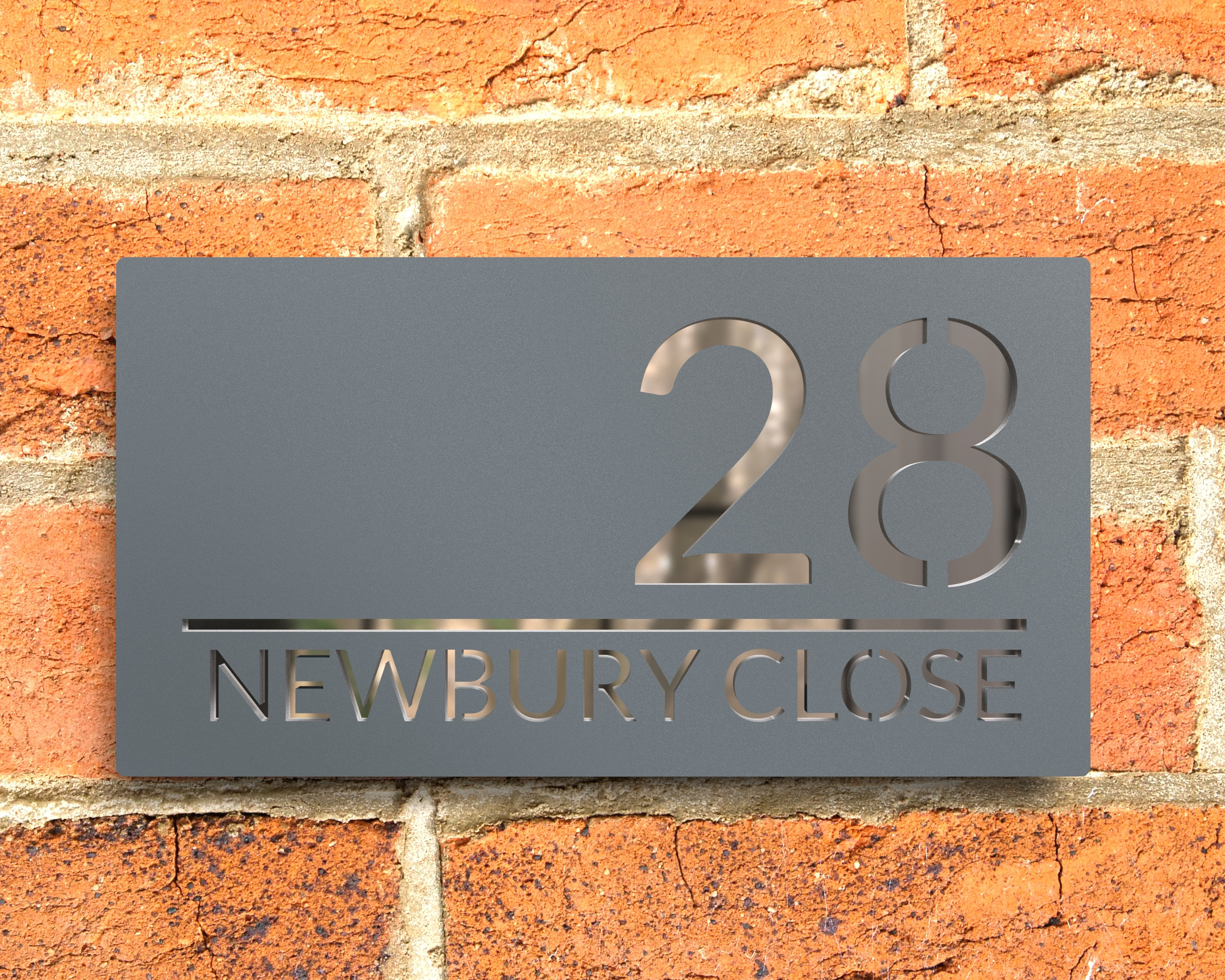 Modern Anthracite Grey House Numbers, Custom Matt Grey Acrylic House